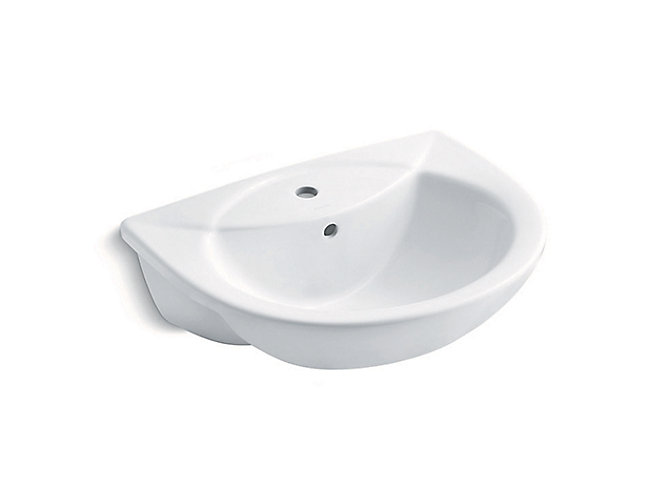 Kohler - Odeon®  Semi-recessed Lavatory With Single Faucet Hole In White